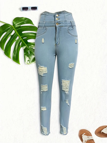 Jeans taille haute Rip & Fit