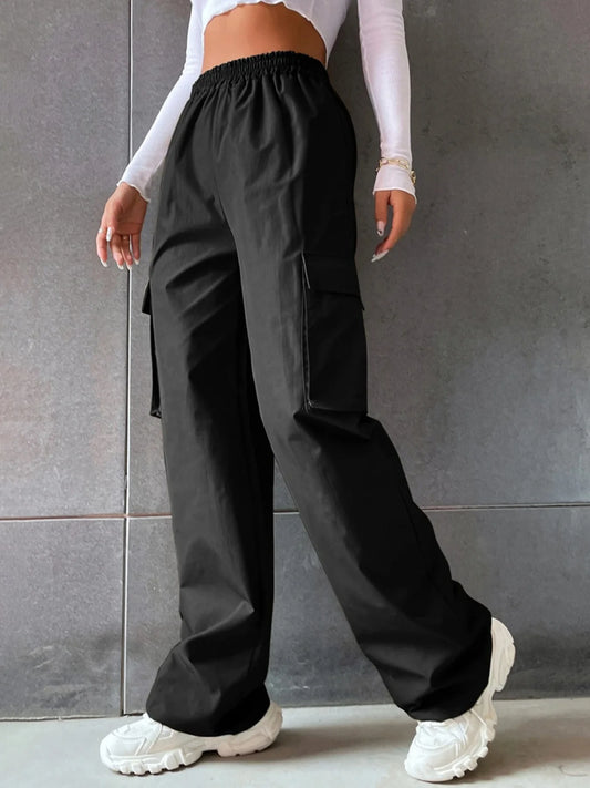 Pantalon à jambes larges en coton confortable