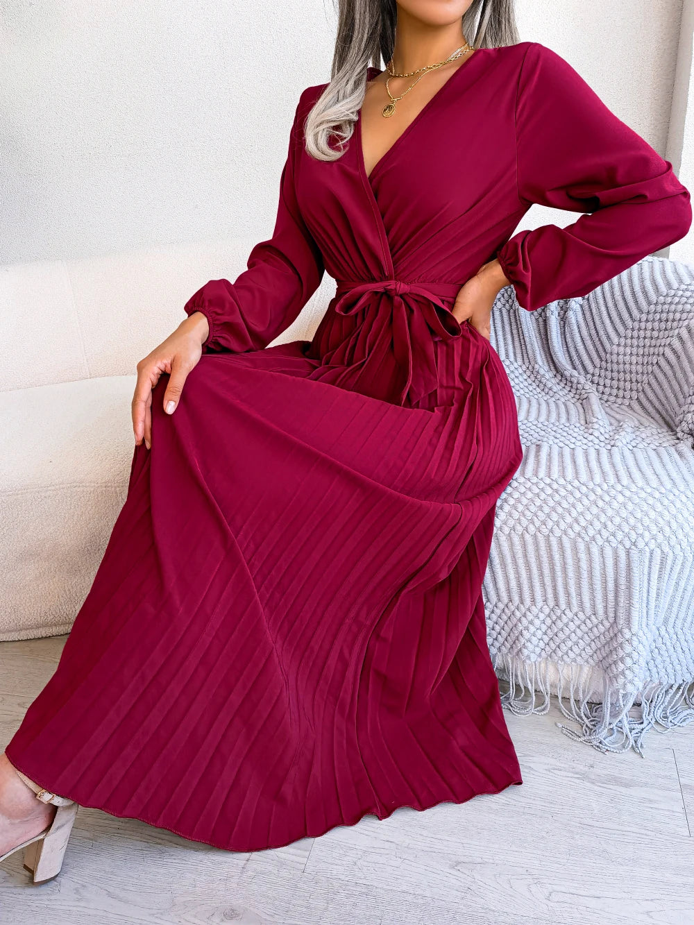 Robe Elegance Unveiled Long Sleeve Maxi